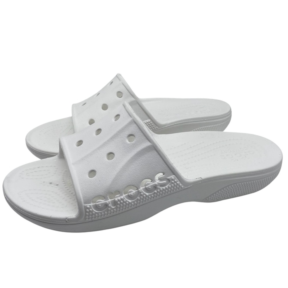 NEW Crocs Womens Shoes Baya Slide Sandals 9 White Flat Casual Cushioned Comfort - Picture 10 of 10